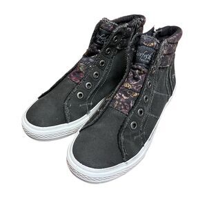 Blowfish Malibu Women's Kora Mid-Top Black Floral Sneakers Size 10